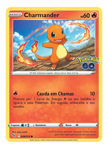 Carta Pokémon Charmander Pokémon Go